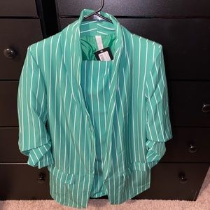 Pinstripe suit pants and jacket